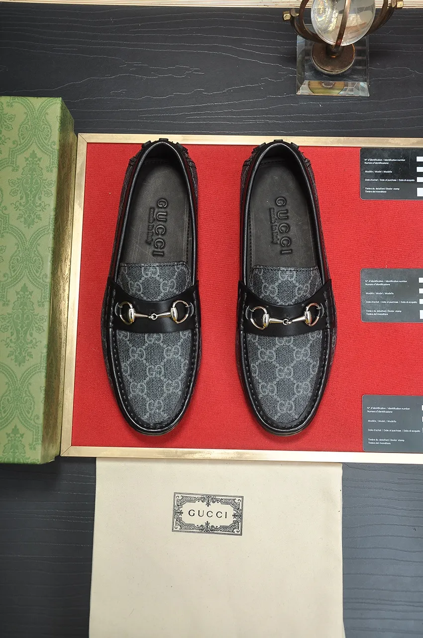 Men's Men's Shoes💰420💶【GUCCI】 (High-end Niuli) New 🍀Gucci*——Gucci Doudou Shoes! Made of imported original cowhide, the inner top layer is comfortable cowhide lining! Original wear-resistant rubber outsole! High quality products! Code number 38-44!